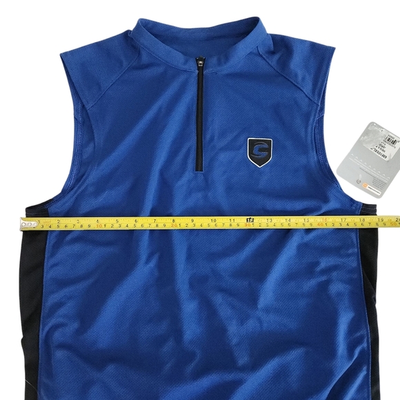CANNONDALE Ride Sleeveless Cycling Jersey 1/2 zip blue XL NWT - Picture 9 of 11